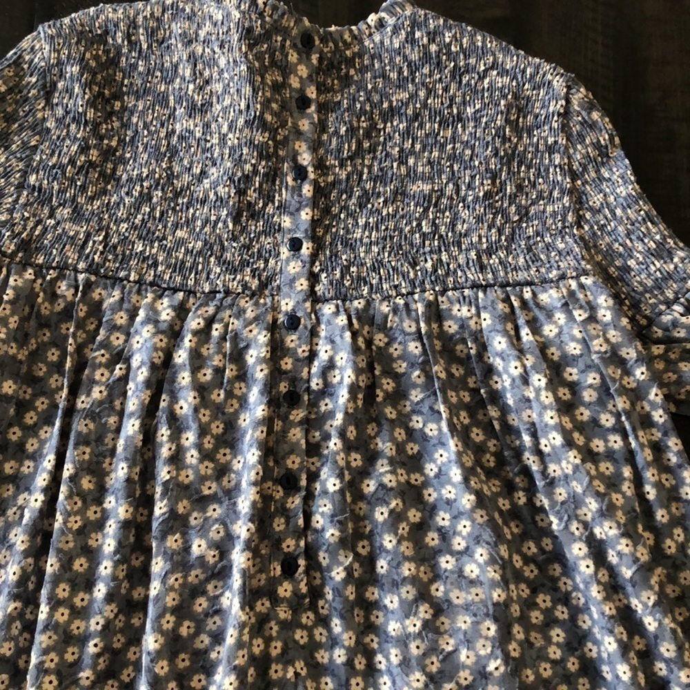 NEW Zara Mini Floral Smocked Romper Long Sleeve XS Built-in Shorts Mini Dress - Picture 12 of 16